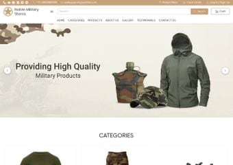 Military clothing store website