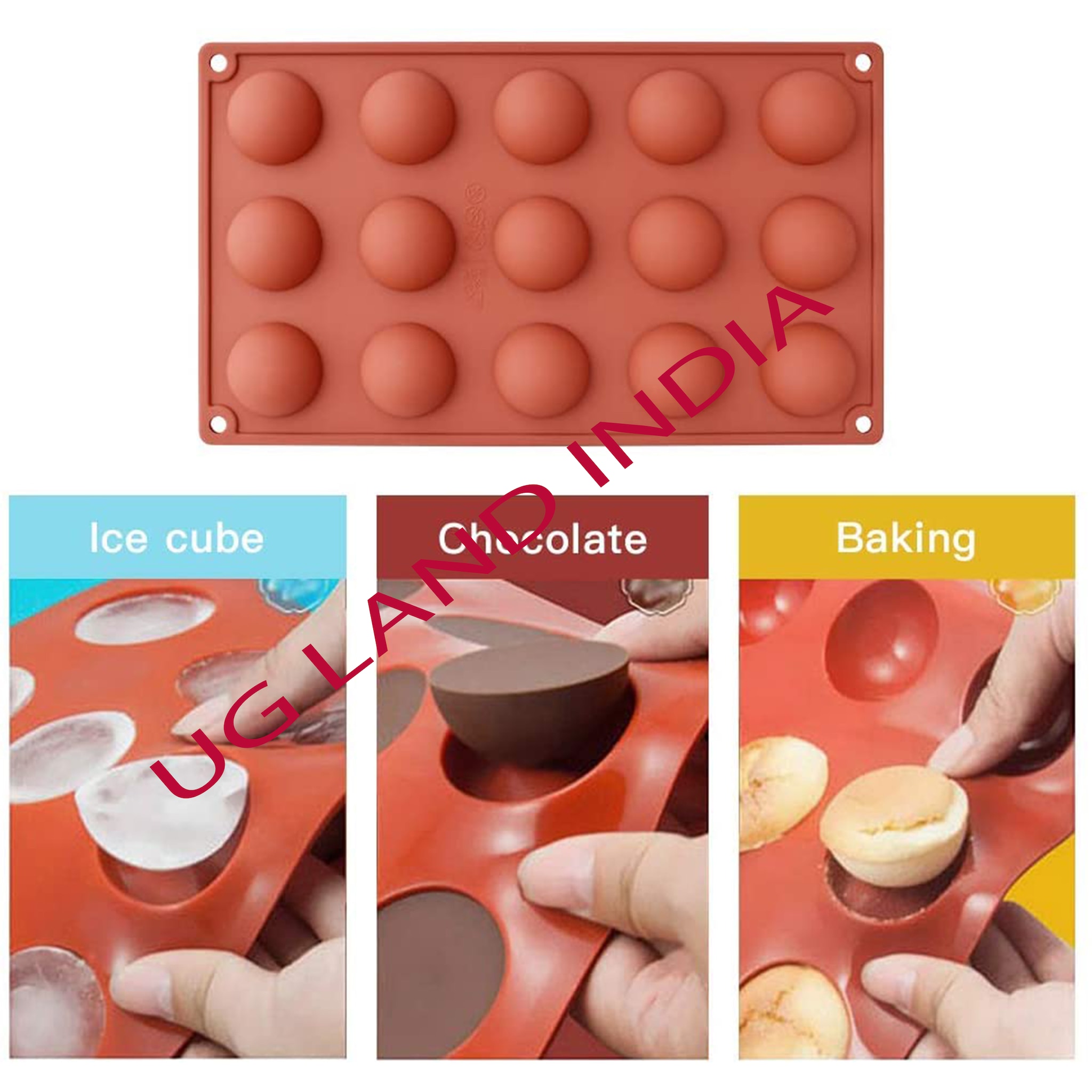 Russian Tale Shape Cake Silicone Mold DIY Fondant Chocolate Mousse Dessert Baking  Mold Tray Multi Function 3D Cupcake Mold 15-Cavity (Russian Tale Shape)