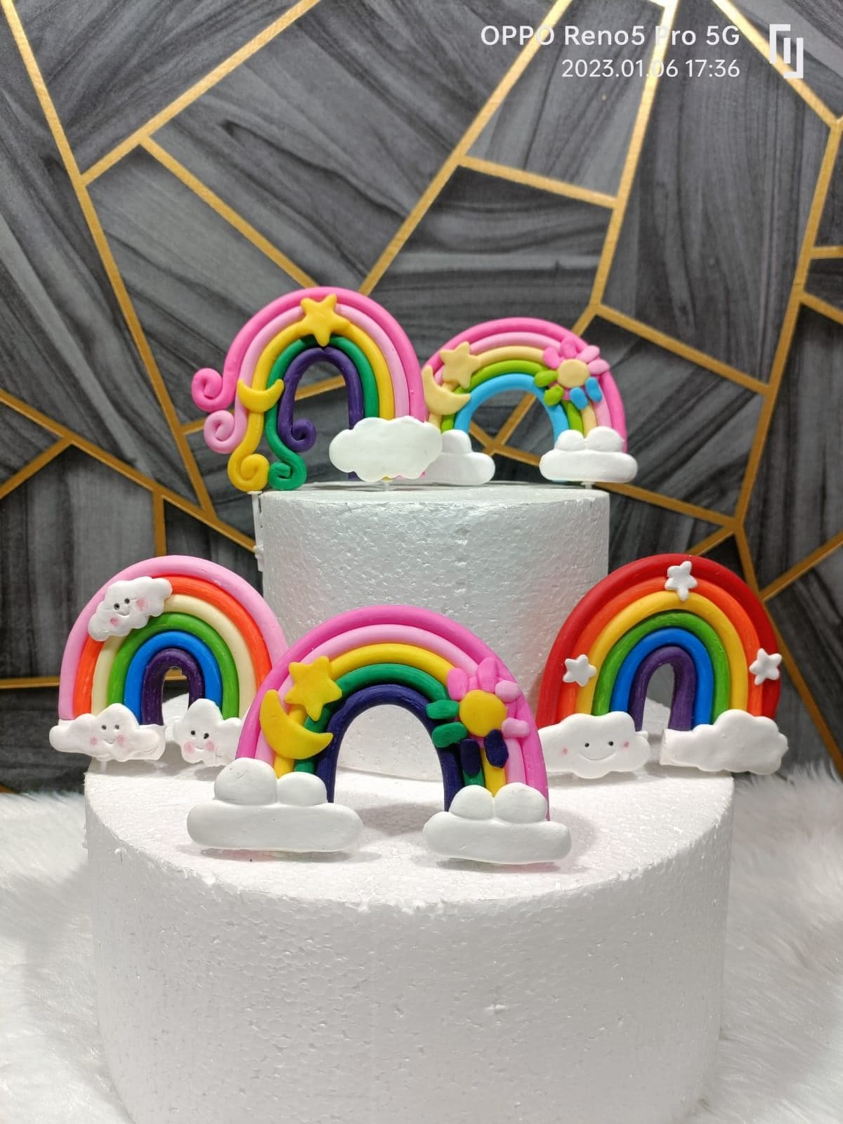 Buy Fondant Rainbow Cake Topper Pastel Rainbow Cake Topper Rainbow Cake  Edible Rainbow Name Rainbow Cake Topper Rainbow Cake Decorations Online in  India - Etsy