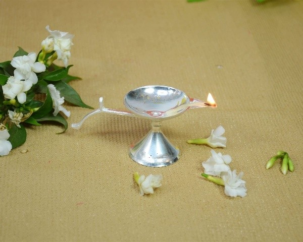 German Silver Kumkum Platter 2 Cups – Silver Giftry