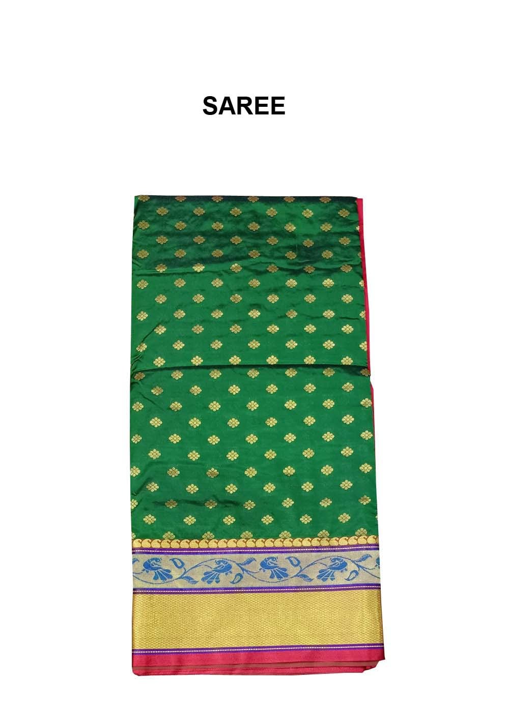 Borderless Kanjeevaram Semi-silk saree 13630N – Griiham