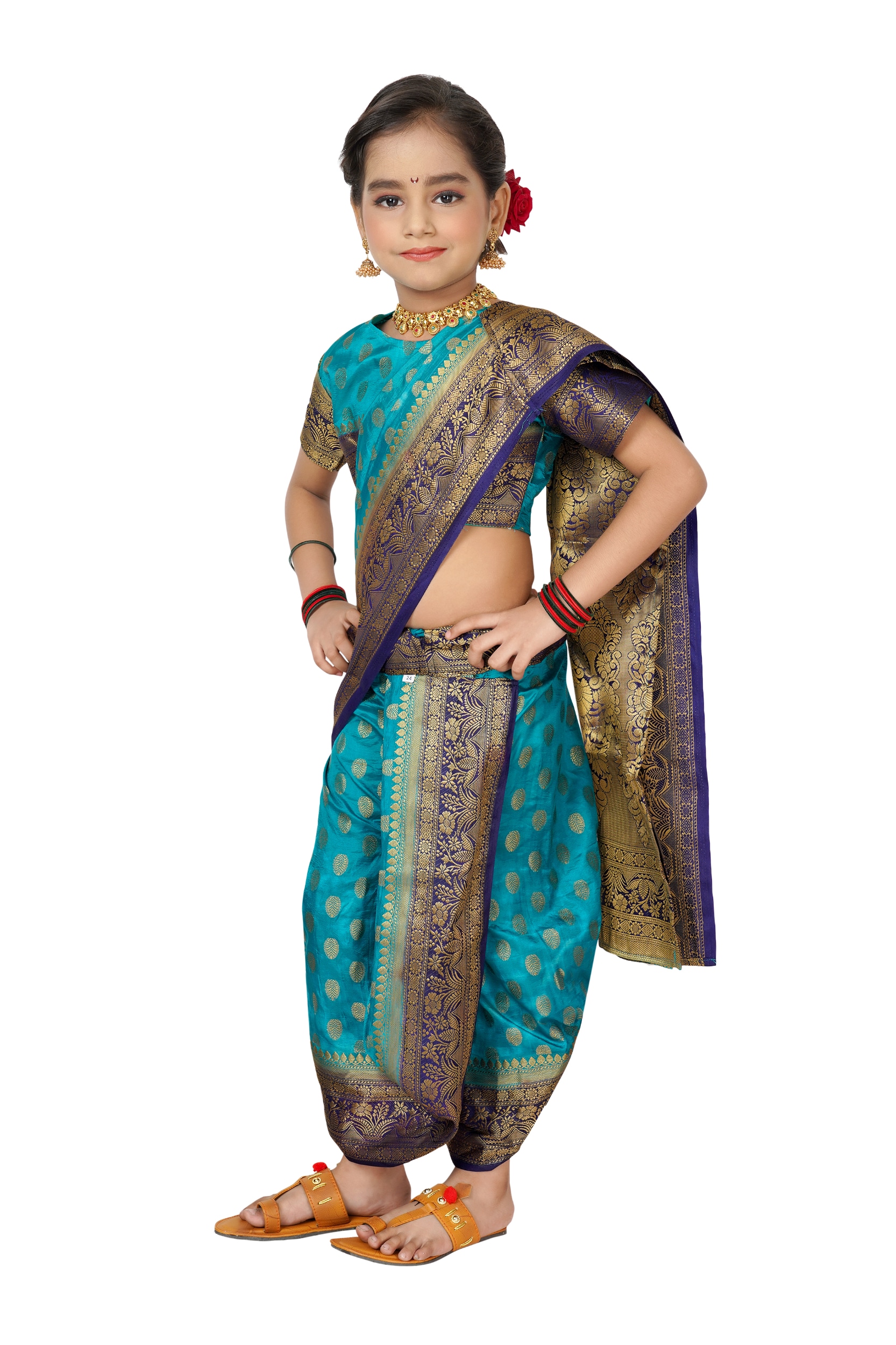 Girl Bangalore Nauvari Saree 36 GBN 2 Clothing And