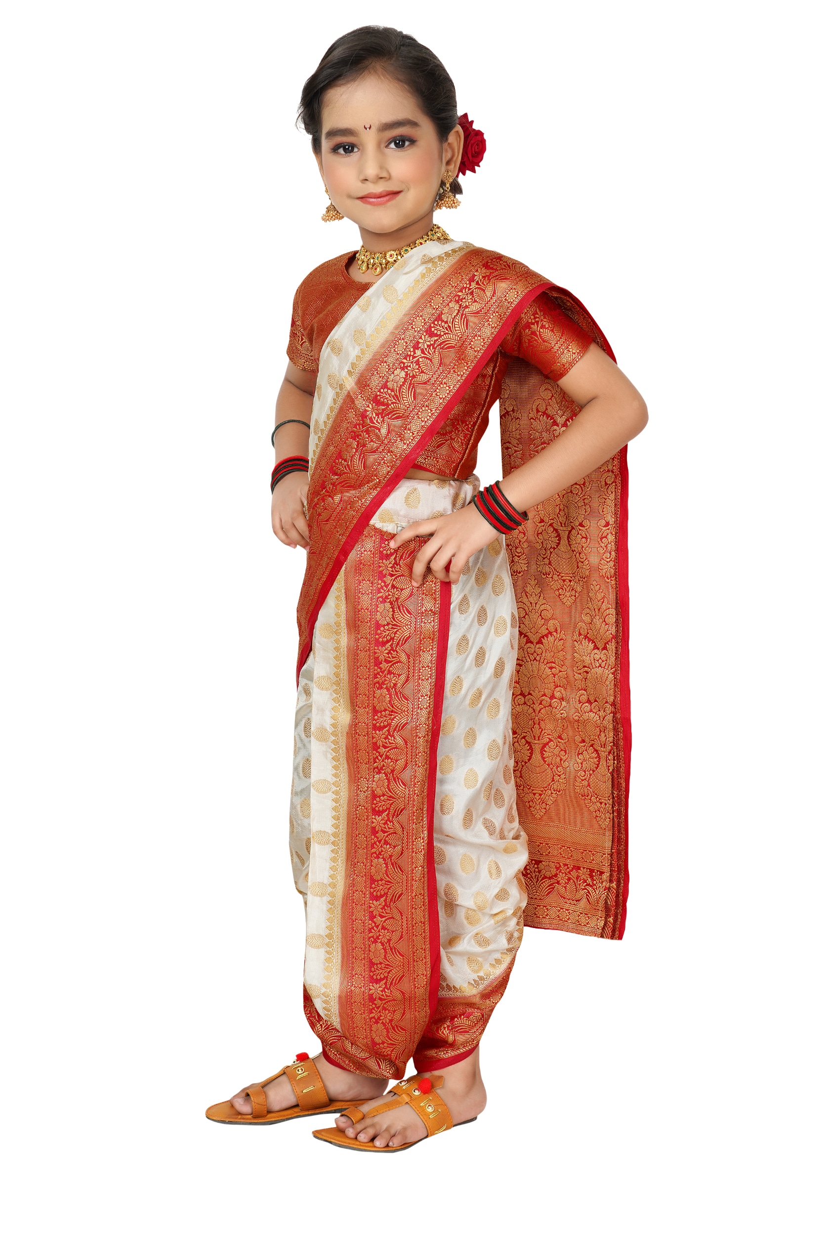 Womens Nagmodi Belgaum Nauvari Saree ( Free , Pink ) - Sarees - Shalgar, ,  Pune, Maharashtra