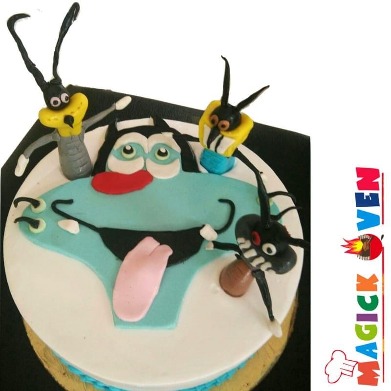 Buy Oggy And Cockroaches Poster Cake-Bday Special Oggy Cake