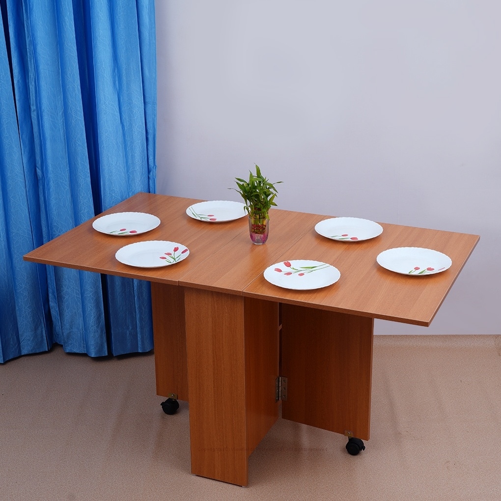 Space saving folding store dining table