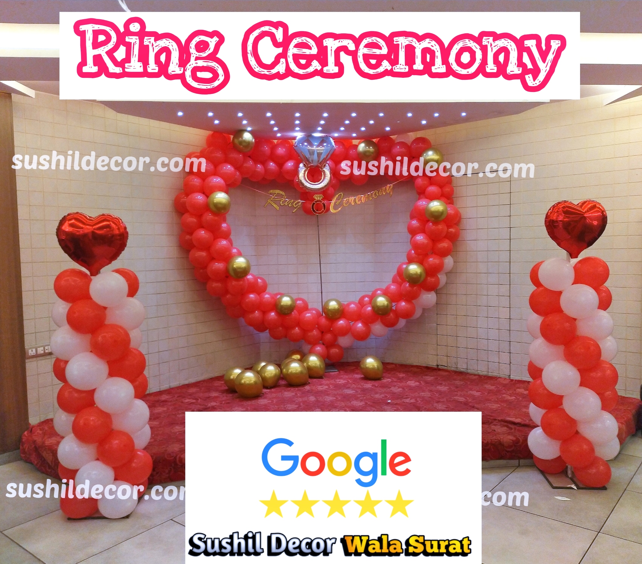 ring ceremony stage decoration pink and white flowers themes 09891479771 -  YouTube