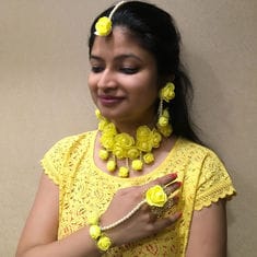 Order Flower Jewellery Online Haldi Flower Jewelry Baby Shower Wedding