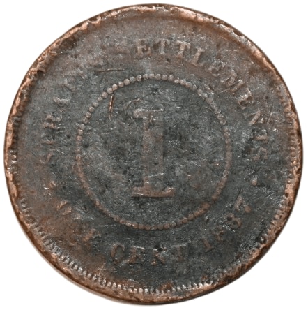 1 Cent 1887 Victoria Queen, Straits Settlements (British Malaysia