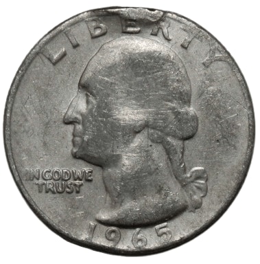 Black Beauty 1965 Quarter Dollar Coin Washington Quarter Dollar