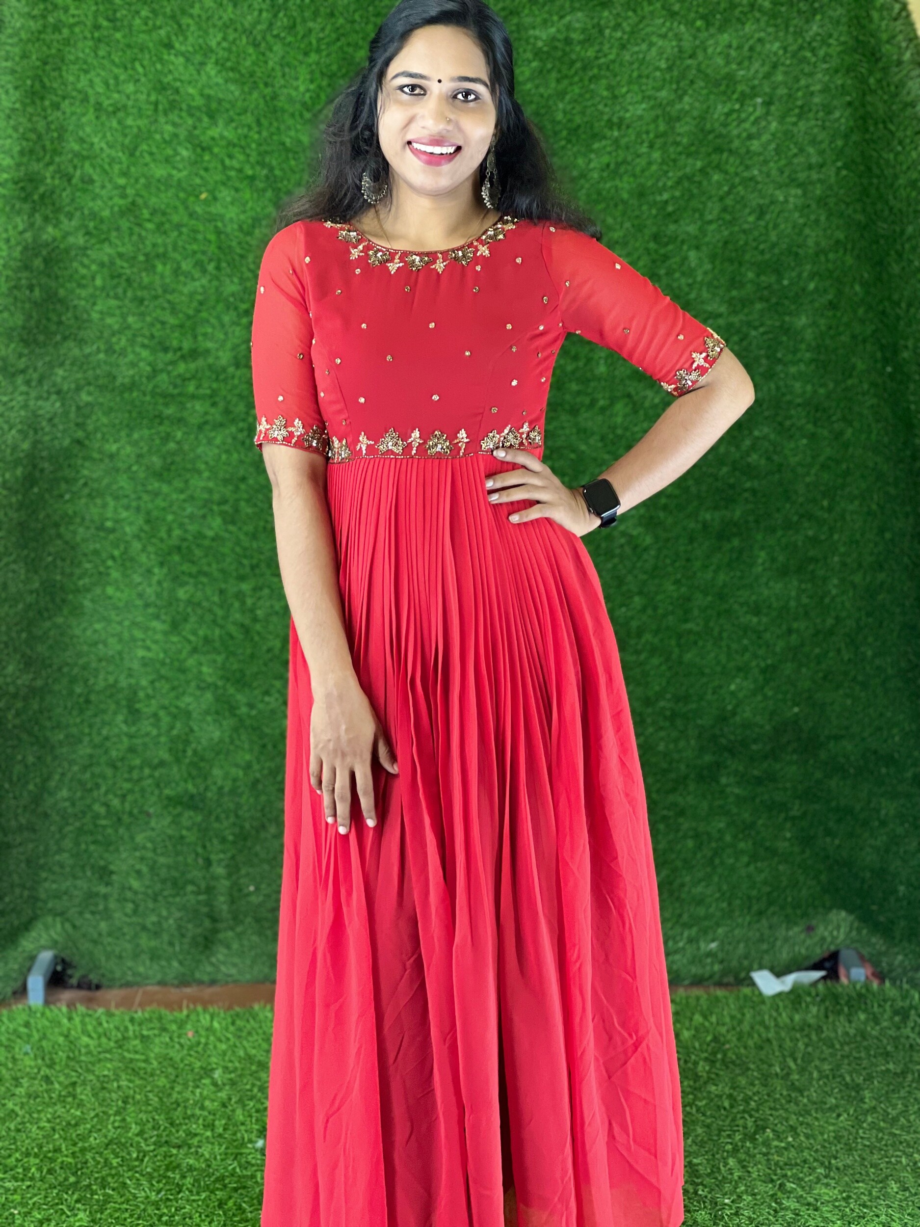 Pleated sale anarkali dress