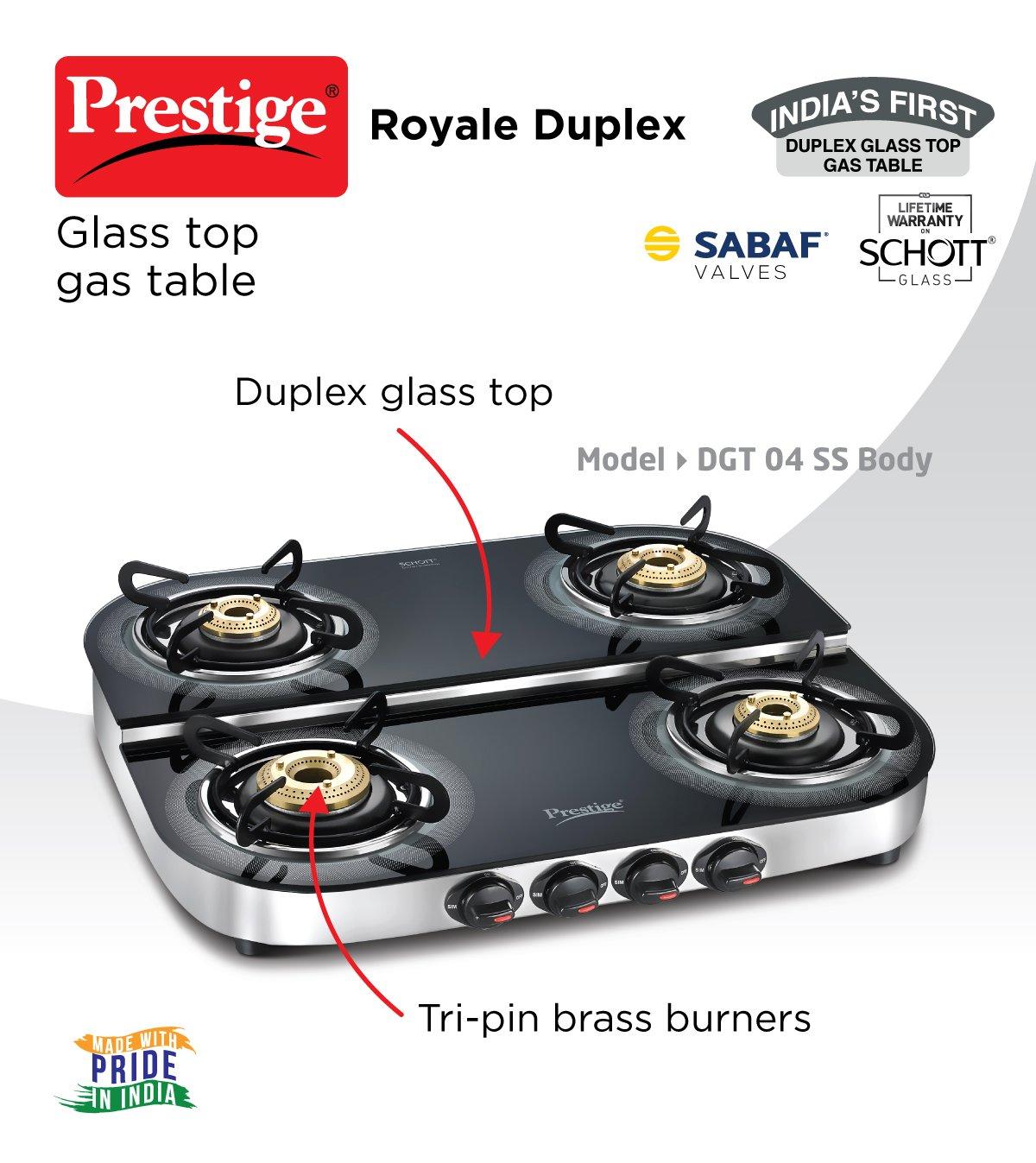 prestige royale plus 4 burner gas stove