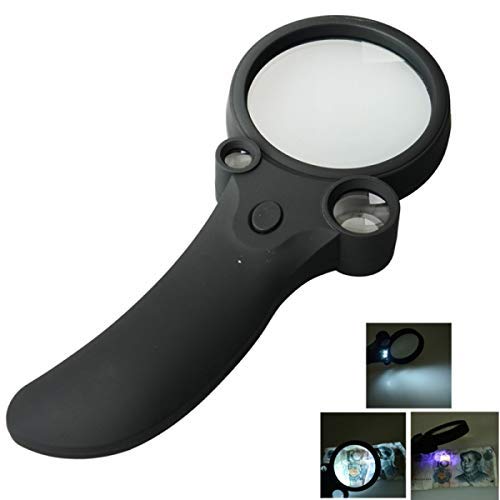OuShiun 200% Magnifying Glasses with Light, Rechargeable LED Lighted Magnification  Eyeglasses, Mighty Bright Sight Hands Free Magnifier Glasses for Reading  Close Work Craft Jewellers Embroidery Hobby 