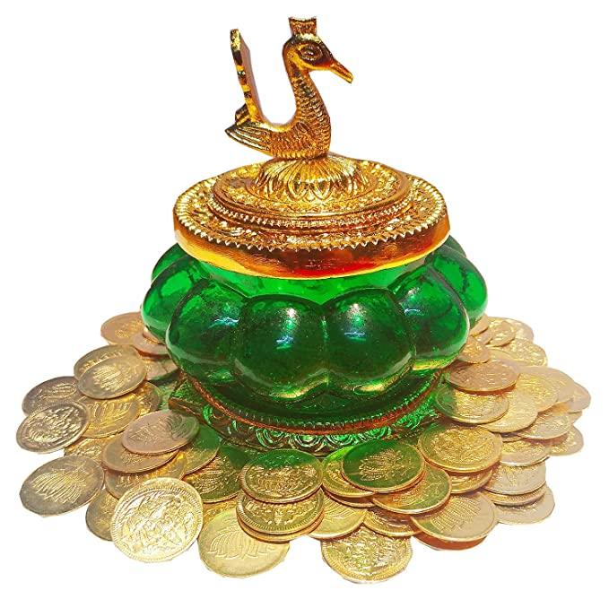 Kubera Lakshi Pot With 108 Coins For Pooja Laxi Kubera | Desertcart INDIA