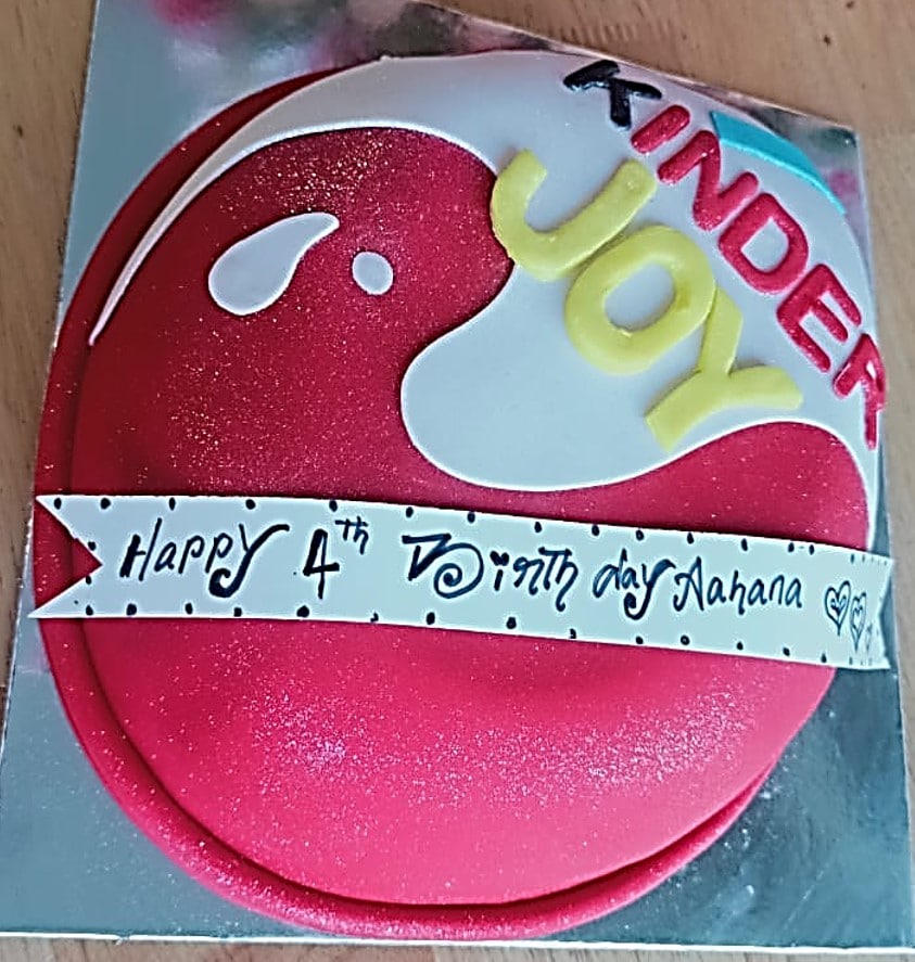 Kinder surprise egg birthday cake, Food & Drinks, Homemade Bakes on  Carousell