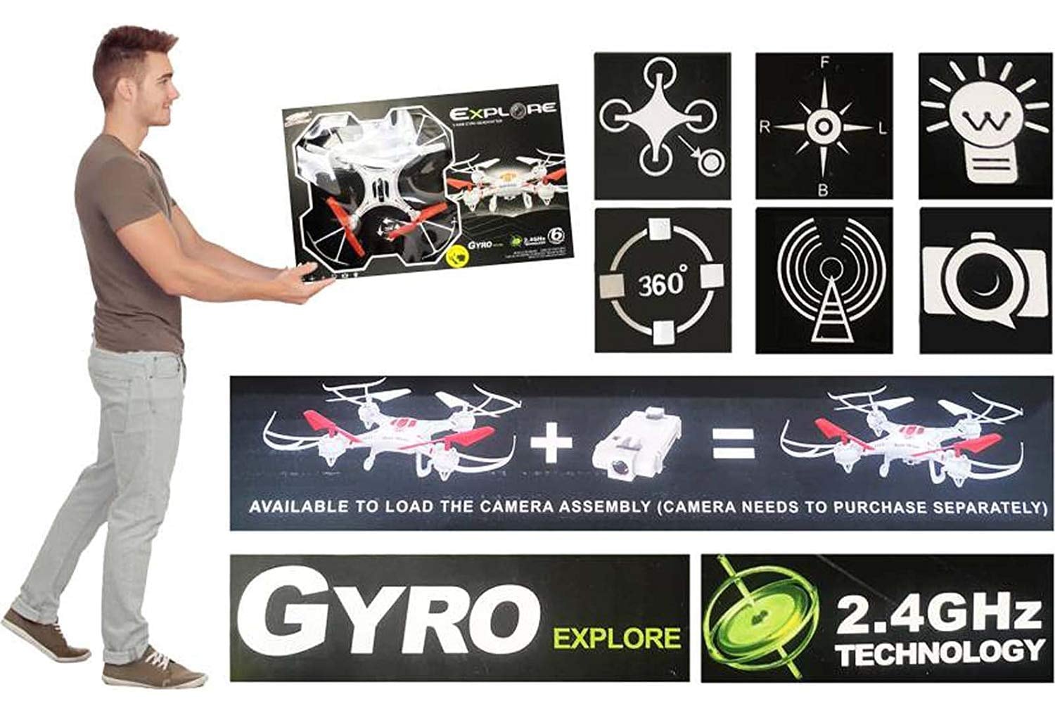 Explore 6 axis gyro hot sale quadcopter