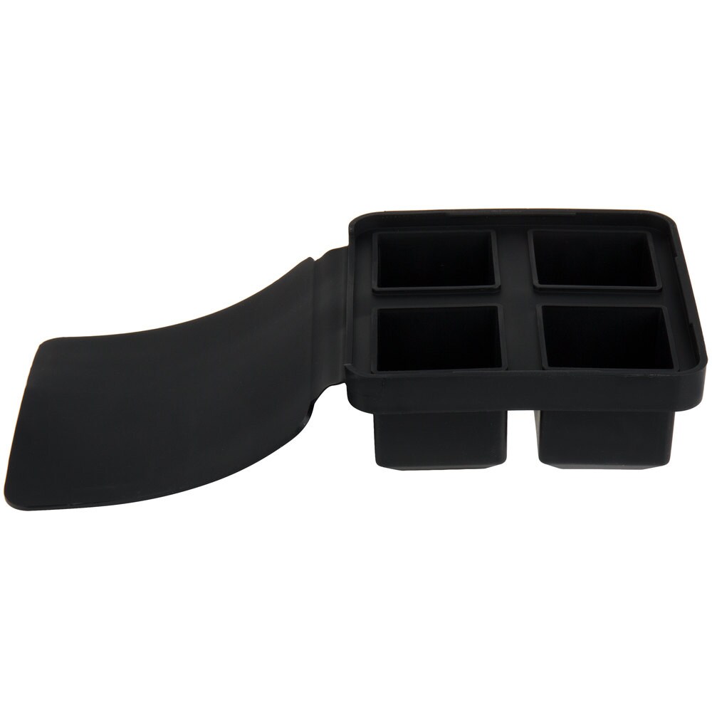 Tablecraft BSST Ice Cube Tray, (4) 1oz Shot Glasses, Black Silicone