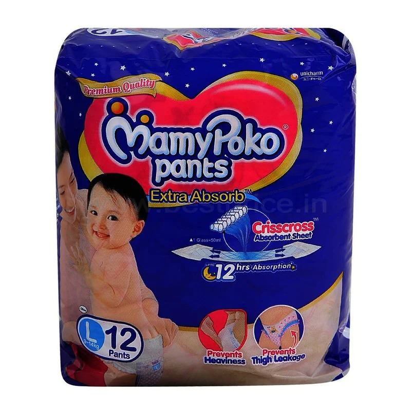 Buy MamyPoko Pants Extra Absorb Baby Diapers, Large (L), 36 Count, 9-14 kg  Online at Best Prices in India - JioMart.