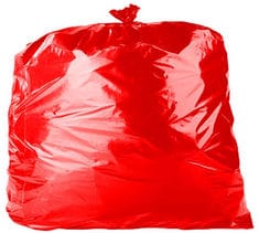 red garbage bags