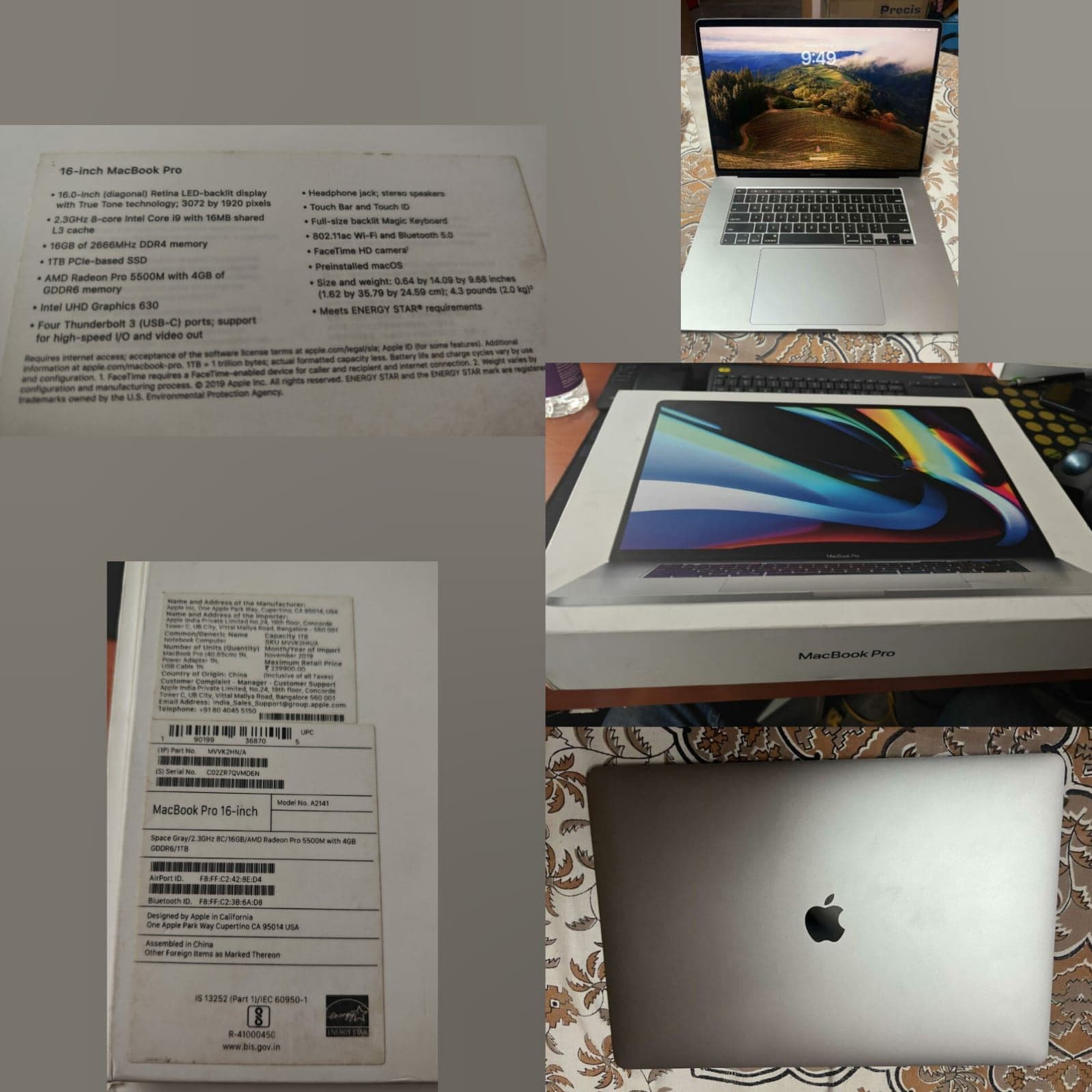 Just like new apple macbook pro 2020 model 16in i9 8 core 16gb ram 1tb ssd  4gb graphics - Laptops - GADGETS CLUB, RMV Extension 2nd Stage, Bangalore,  Karnataka