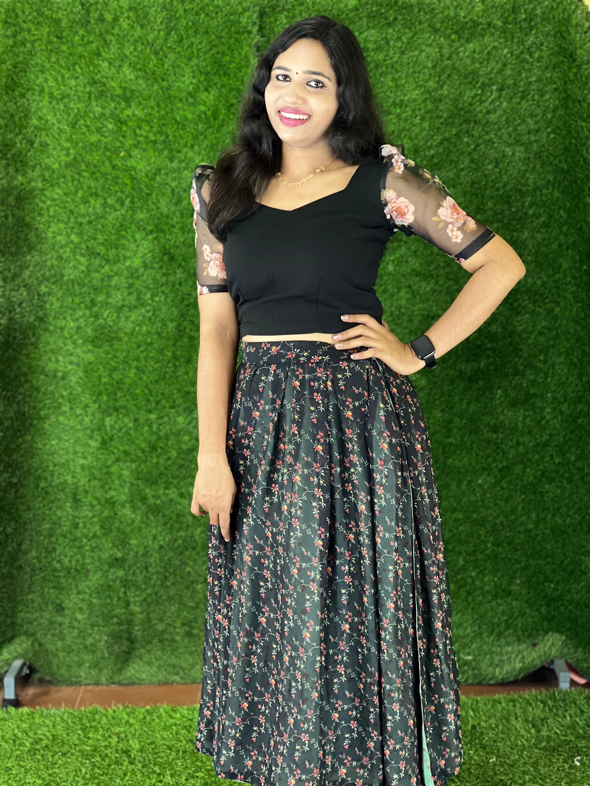 Crop top and outlet skirt kerala