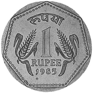 1 Rupee 1985 Republic India Coin Numiscart Zirakpur Punjab