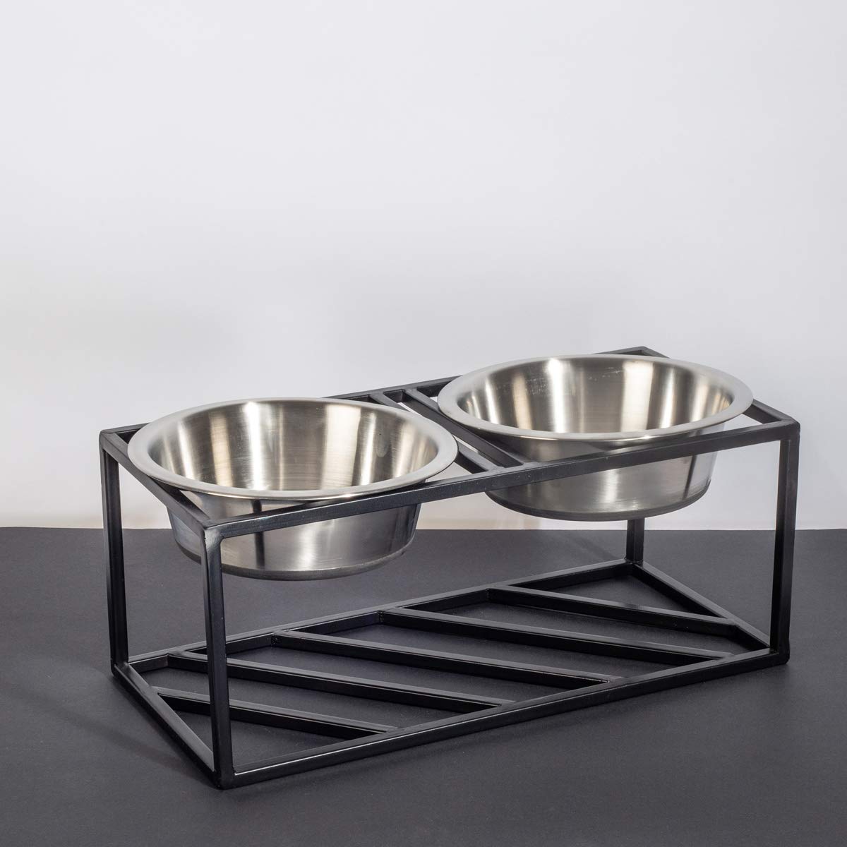 wrought iron dog bowl stand