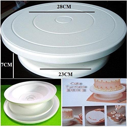Buy Vendere Cake Turntable Revolving Cake Decorating Stand | 360° Rotating,  28 cm, (11 inch) Plastic Online at Low Prices in India - Amazon.in