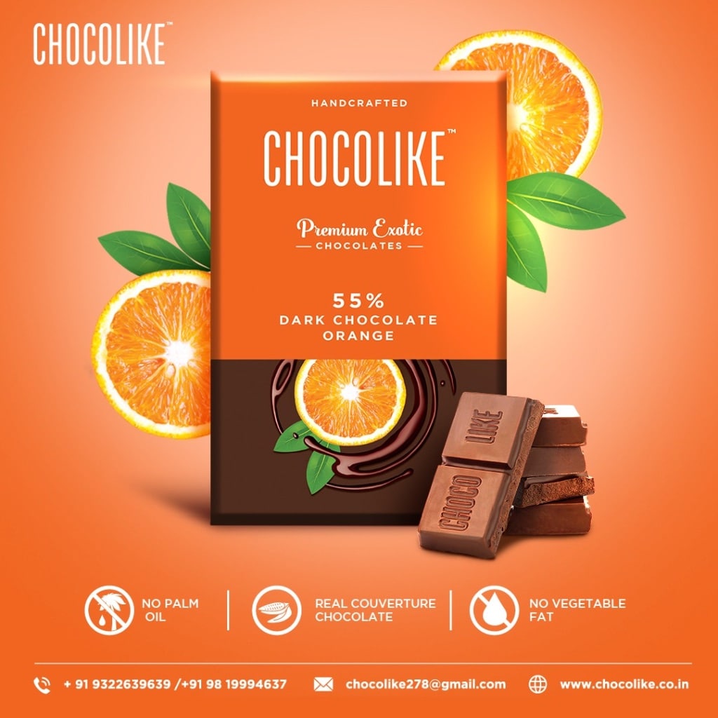 Orange 55% Dark Chocolate - Chocolate - J K Chocolike, Malad West