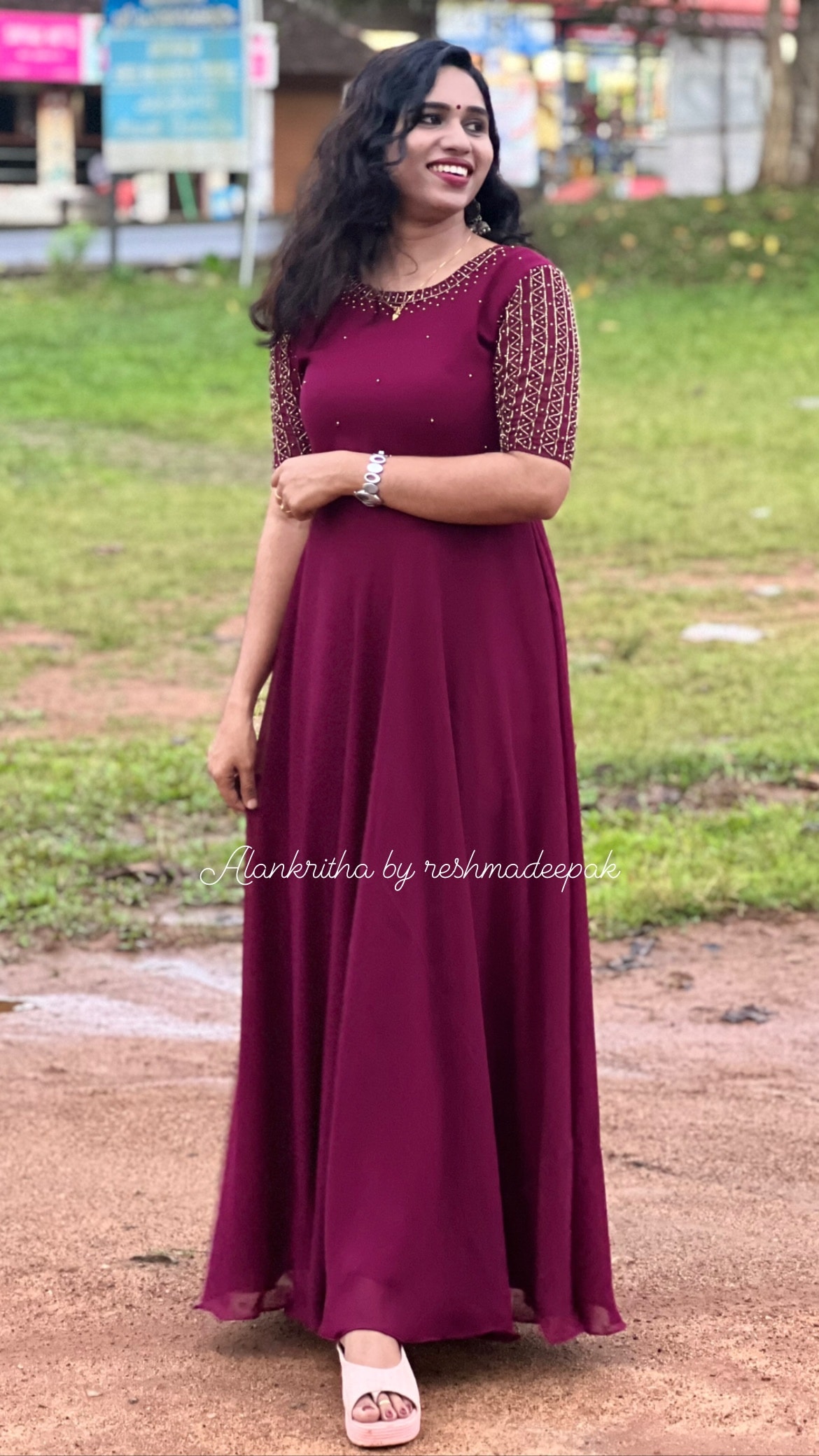 Buy Grape Wine Anarkali Dress at Rs 2400 online from Bullionknot Long  Dresses  BK342N