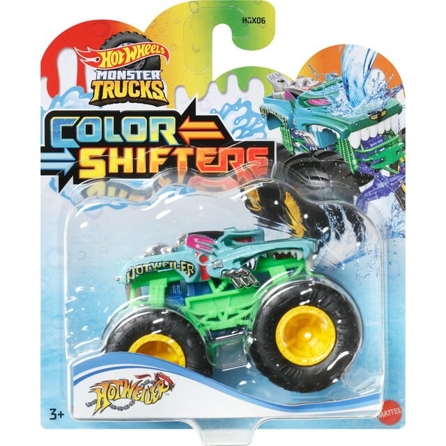 Hot Wheels Monster Trucks Color Shifters Mega-Wrex 1:64 Scale Toy Truck,  Changes Color with Water 