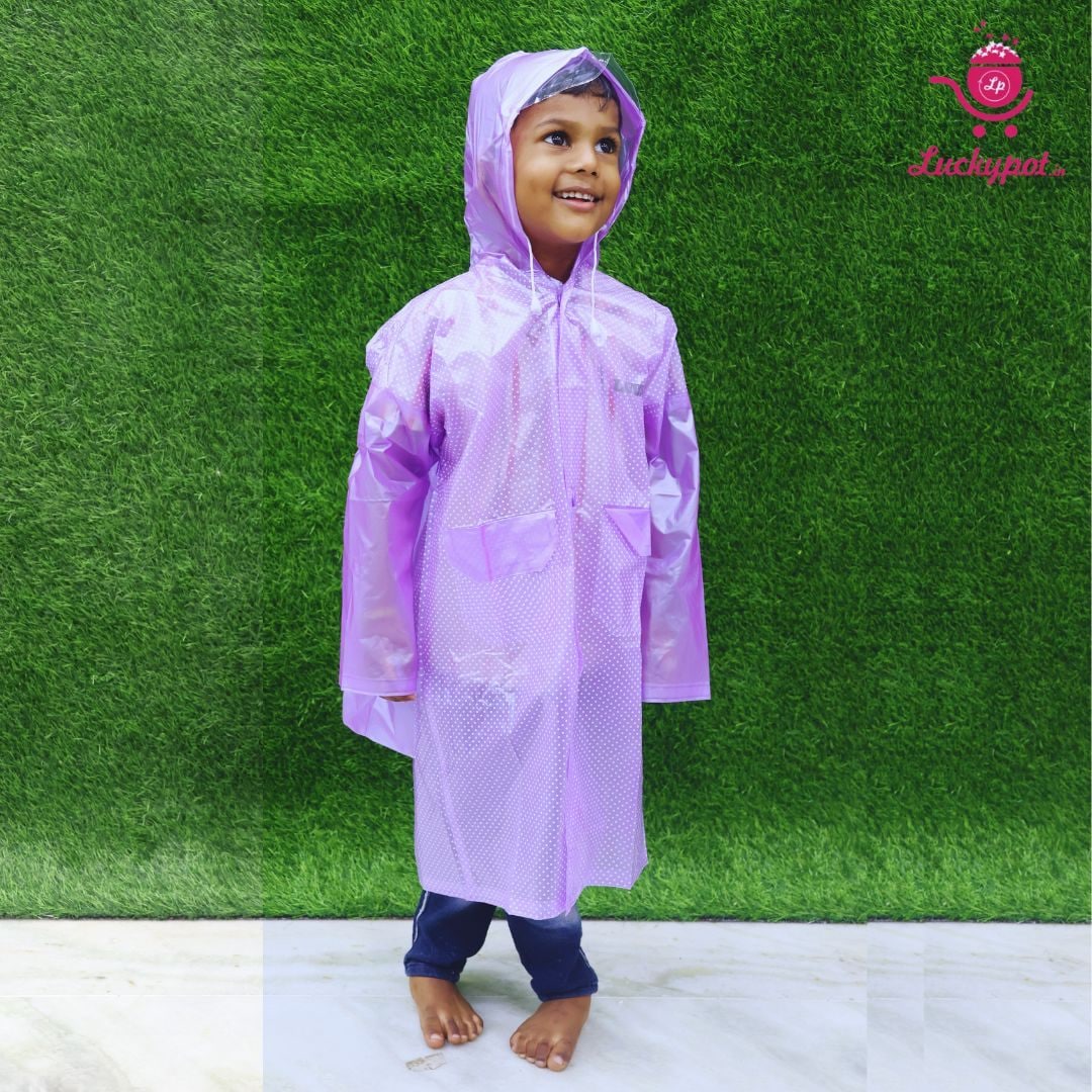 Luckypot Water Proof Reversible Light Weight Raincoats With Full Hand Sleeve Plastic Cap Carry Pouch For Children Multicolor 27 Raincoat LUCKYPOT Royapuram Chennai Tamil Nadu