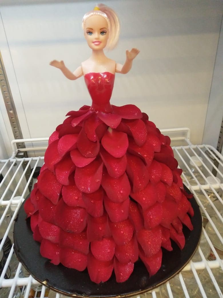 Order Red Barbie Theme Cake Online, Price Rs.3495 | FlowerAura