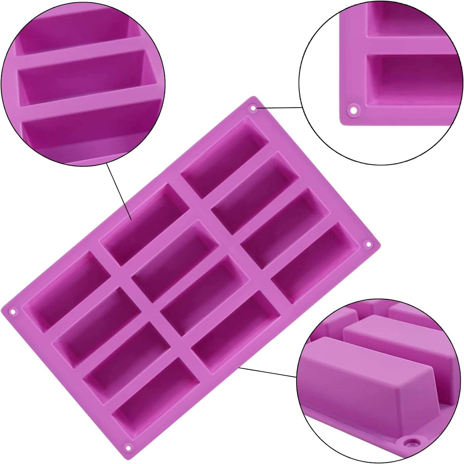 Buy Rectangle Shape Silicone Mold ( 6 Cavities ) Online