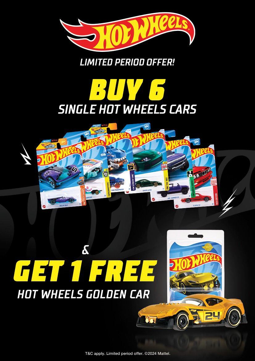 Hot Wheels Buy 6 Get1 FREE Offer Exclusive Golden Muscle and Blown Car