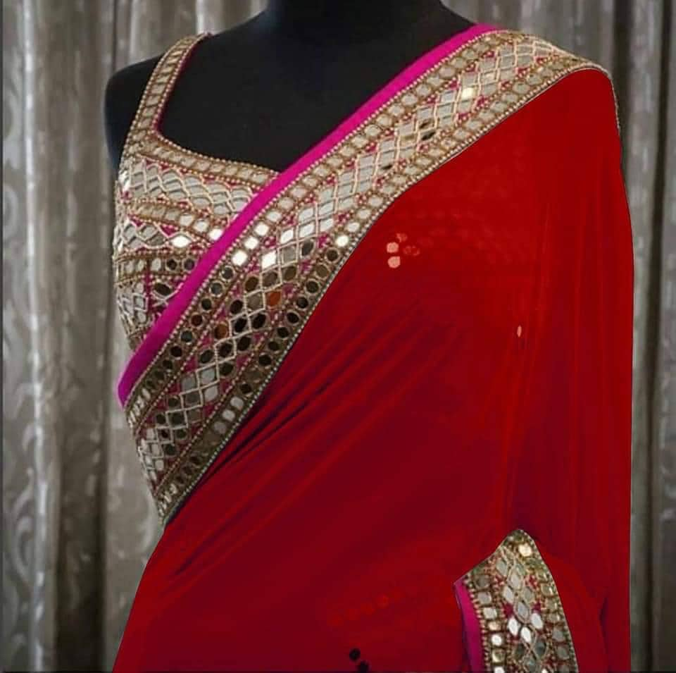 fcity.in - Jute Linen Glass Work Saree / Aishani Ensemble Sarees