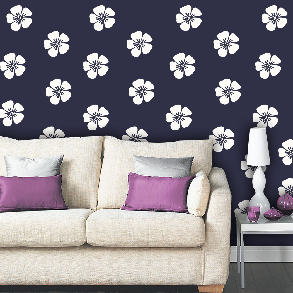 Floral Fireworks Allover Wall Stencil