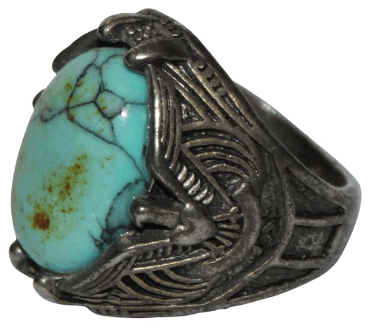 Blue Copper Turquoise 925 Sterling Silver Bypass Ring