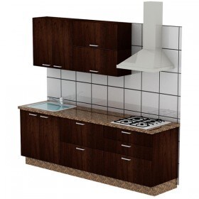 Timbor 8 Ft Laminate Modular Kitchen Walnut Mk01011 Modular